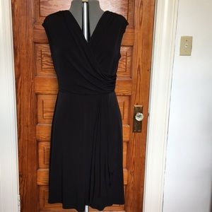 Black Surplus V-Neck Dress